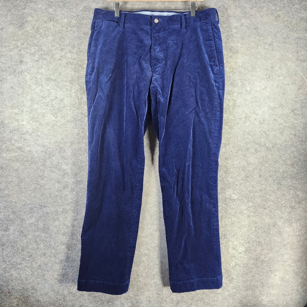 VTG Polo Ralph Lauren Men Royal Blue Corduroy Pants Classic Fit 36x30 Rare Y2K